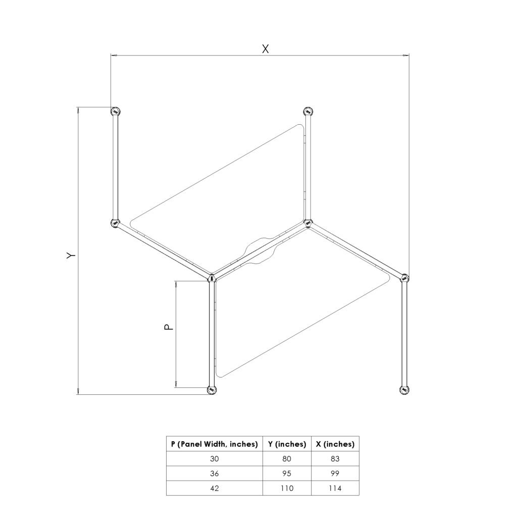 Four Panels - Cluster of 2 - Line Drawings