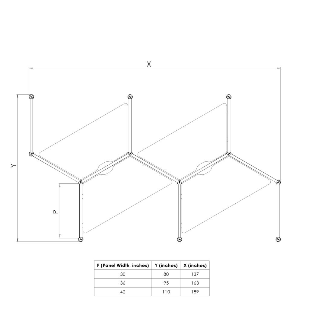 Four Panels - Cluster of 4 - Line Drawings