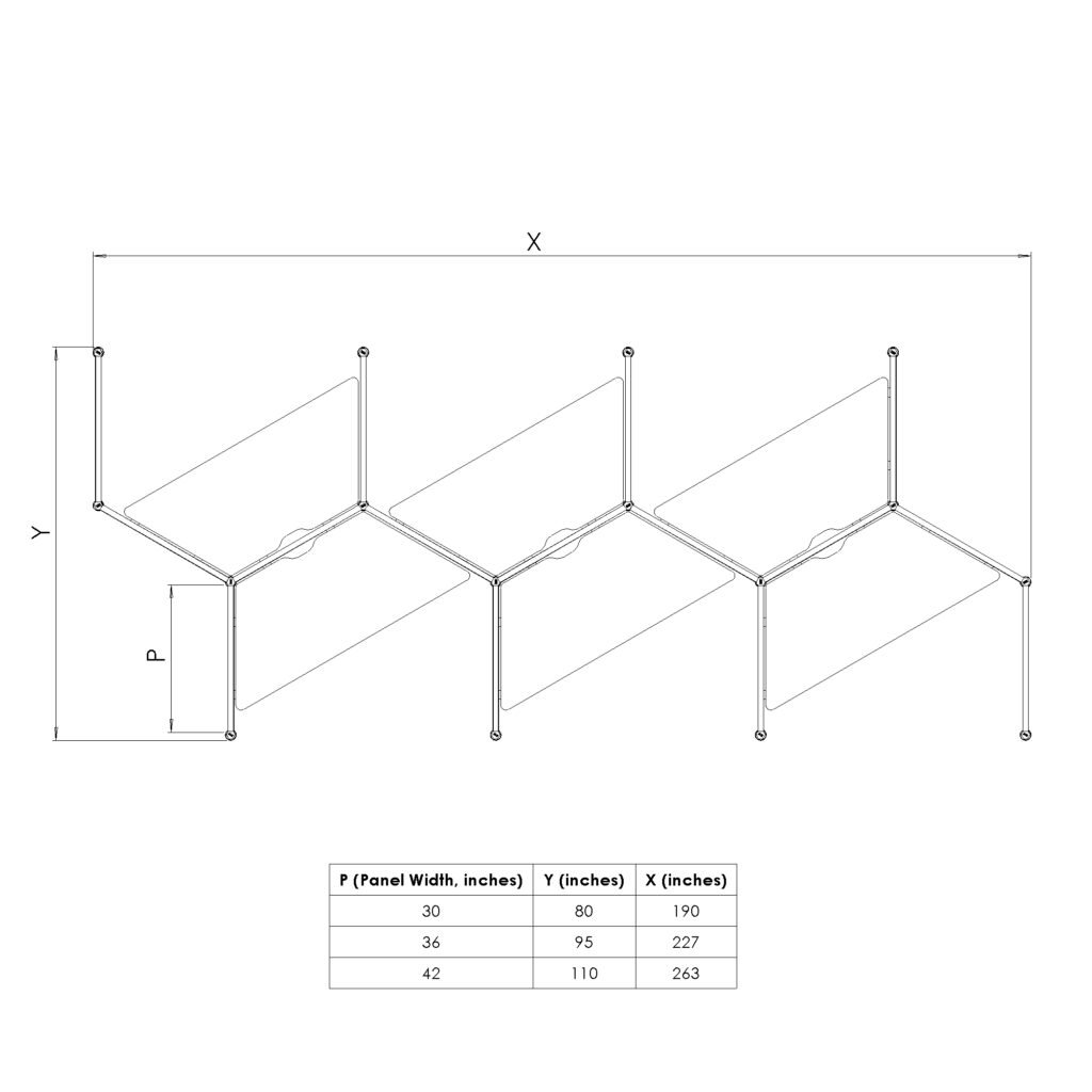 Four Panels - Cluster of 6 - Line Drawings