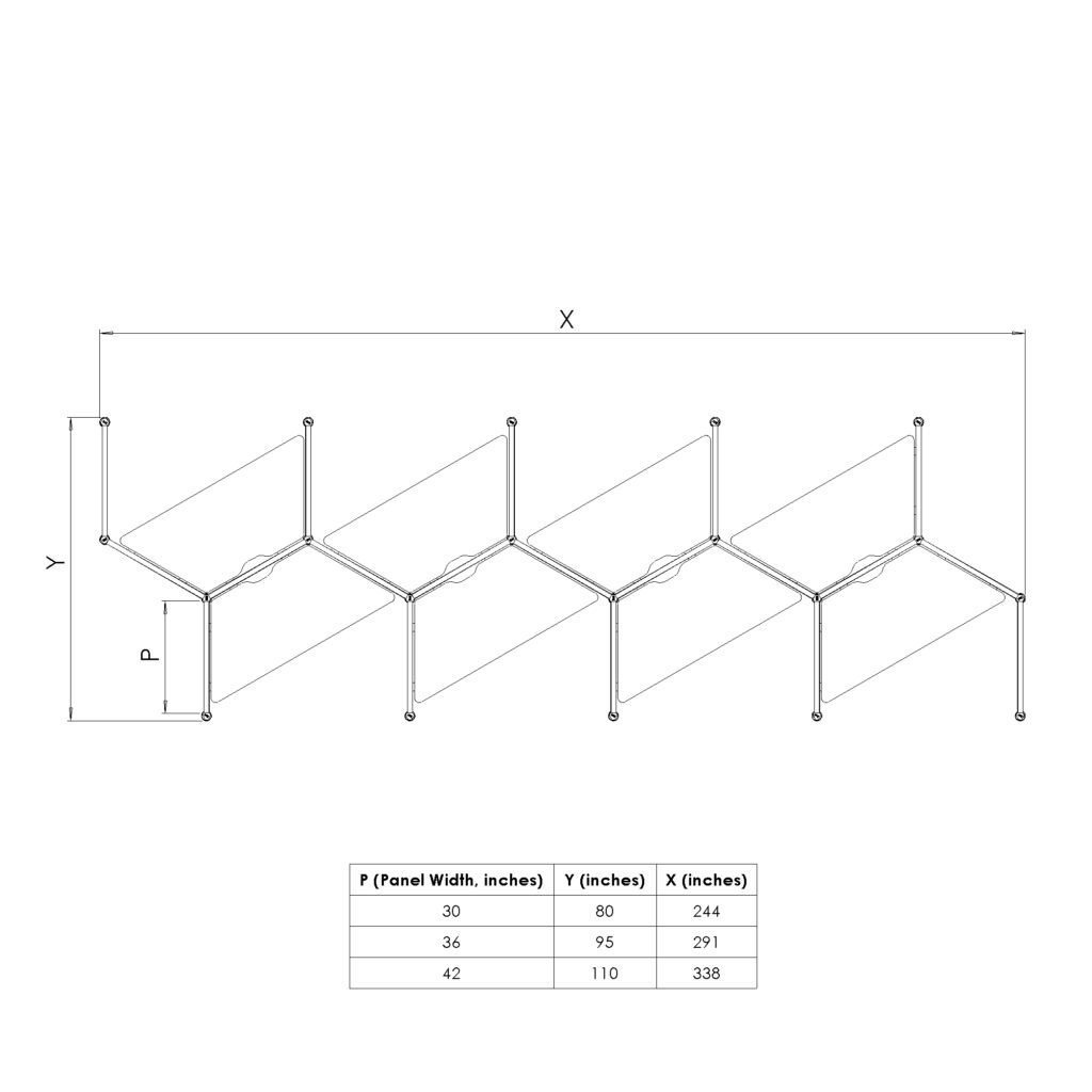 Four Panels - Cluster of 8 - Line Drawings