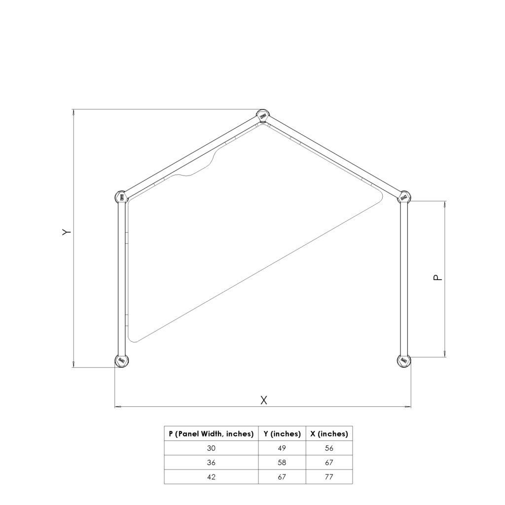 Four Panels - In Line 1 - Line Drawings