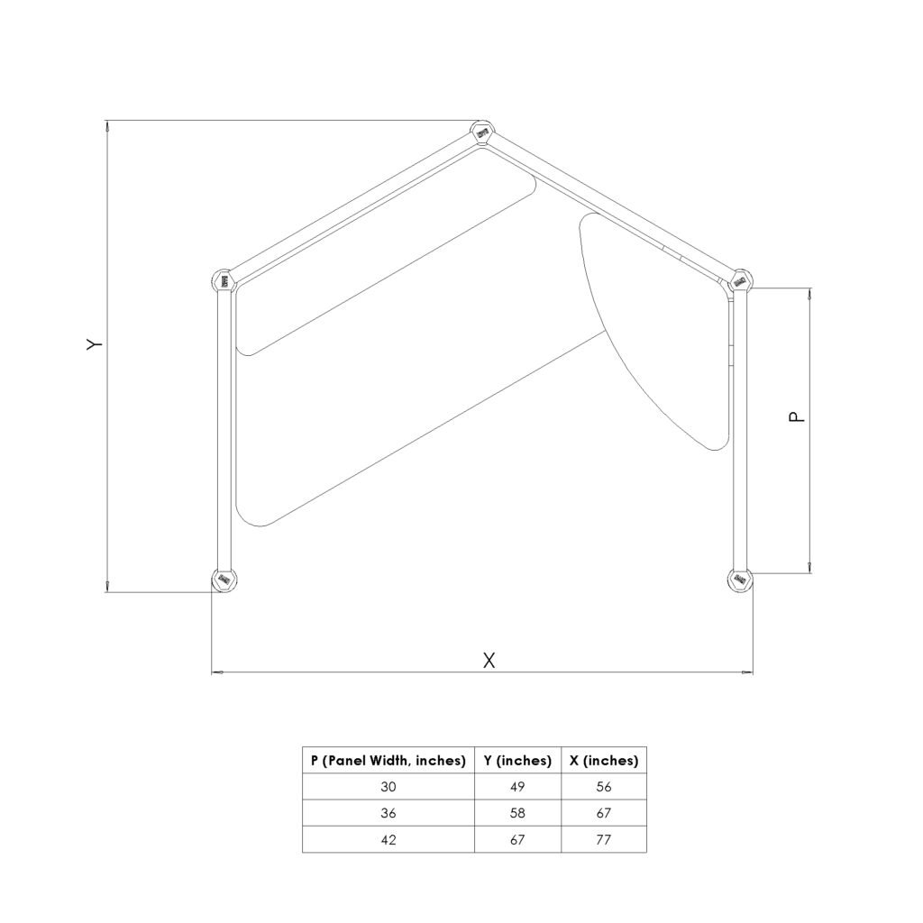 Timi Bench Line Drawings and Sizes