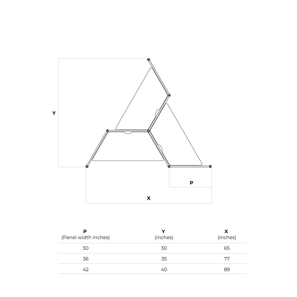 Three Panels Radial - Line Drawings